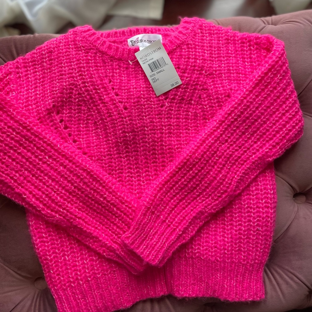 Girls pink cotton emporium sweater